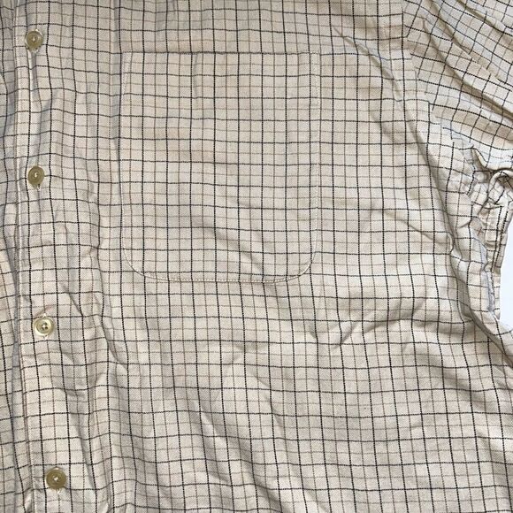 Nautica cream plaid shirt size L - Picture 3 of 4